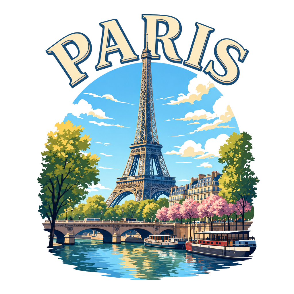 T-shirt Paris Eiffel Tower - Collection Grandes Villes du Monde