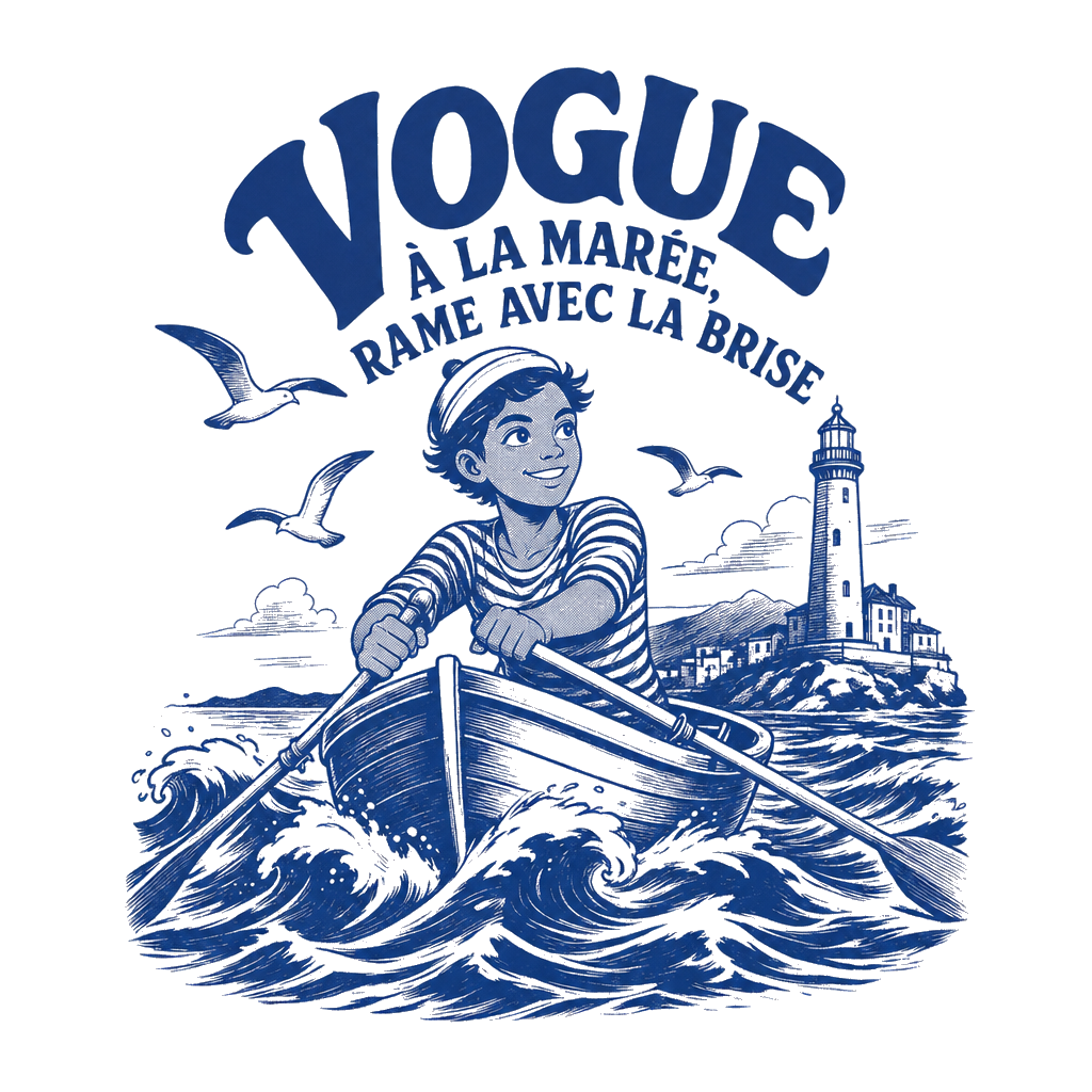 Vogue à la marée, rame avec la brise - T-shirt Expressions de Marins