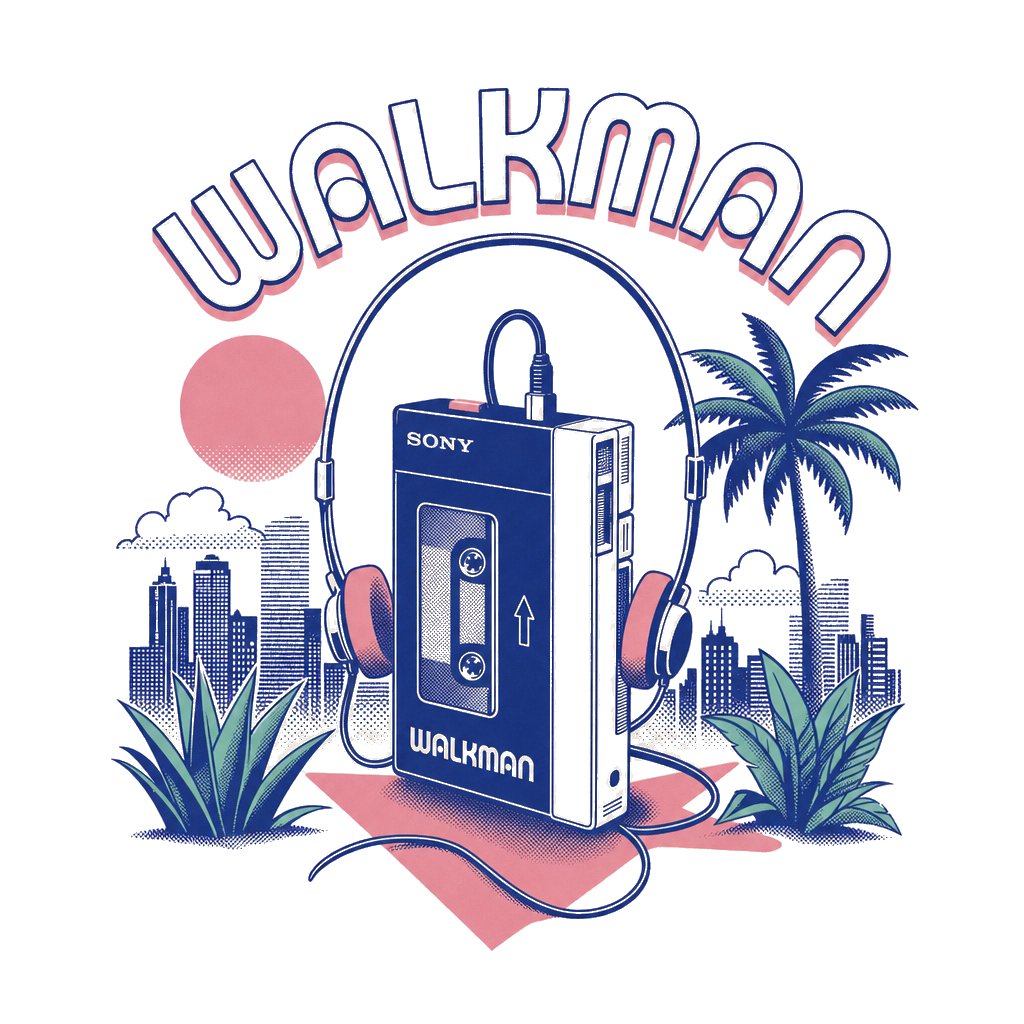 T-shirt 'Walkman' - Collection Objets Cultes Années 90 - Maison Souvenirs