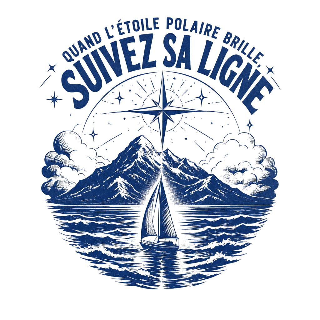 Quand l'étoile polaire brille, suivez sa ligne - T-shirt Collection Expressions de marins