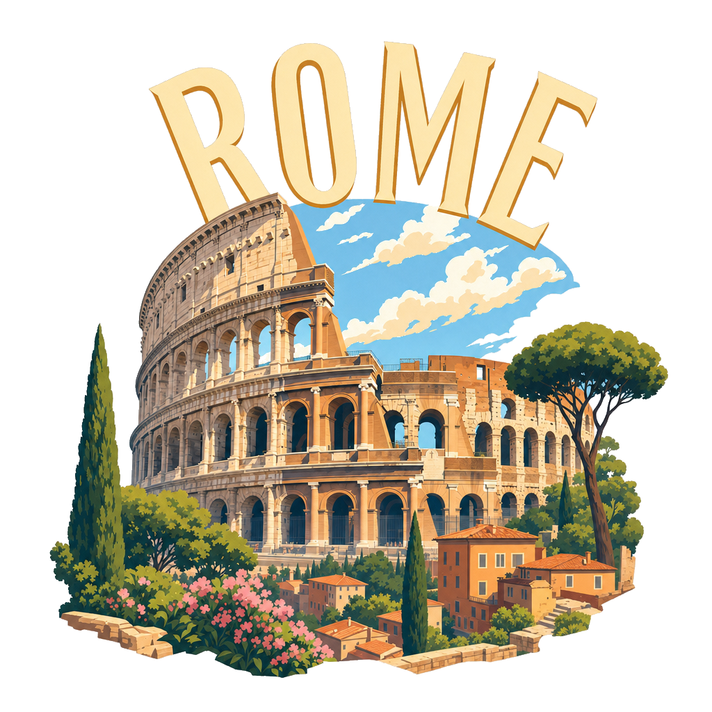 Rome Colosseum T-Shirt - Collection Grandes Villes du Monde