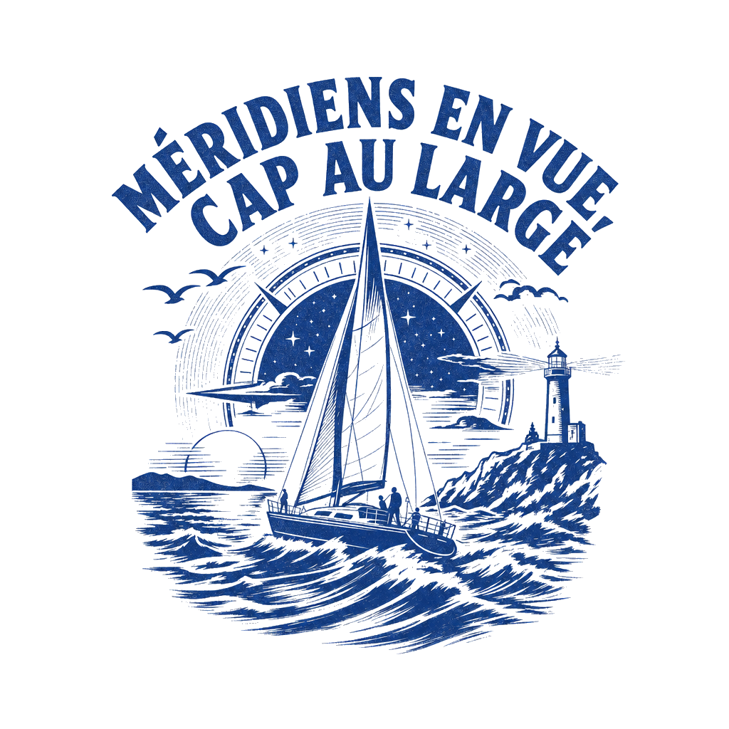 T-shirt "Méridiens en vue, cap au large" - Collection "Expressions de marins"