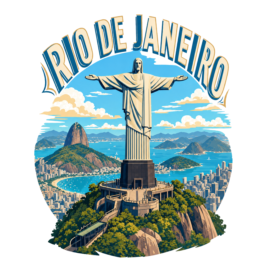 T-shirt Rio de Janeiro Christ the Redeemer - Collection Grandes Villes du Monde