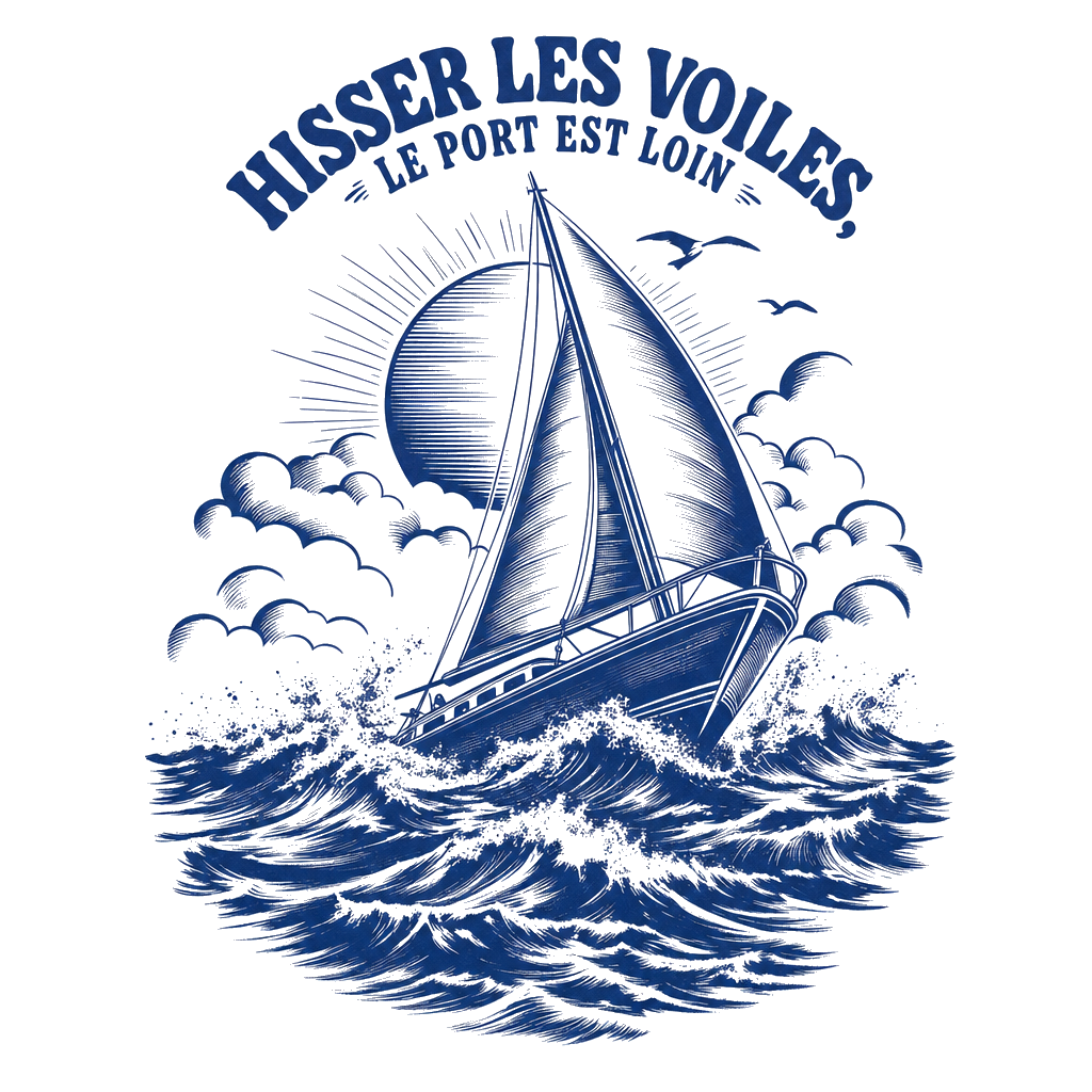 Hisser les voiles, le port est loin - T-shirt Expressions de marins