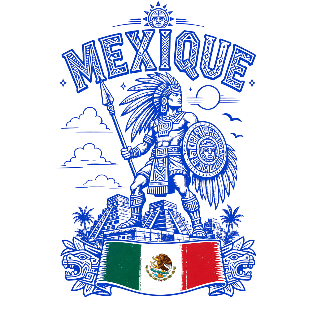 T-shirt Mexique Guerriers Aztèques - Collection Coupe du Monde 2026